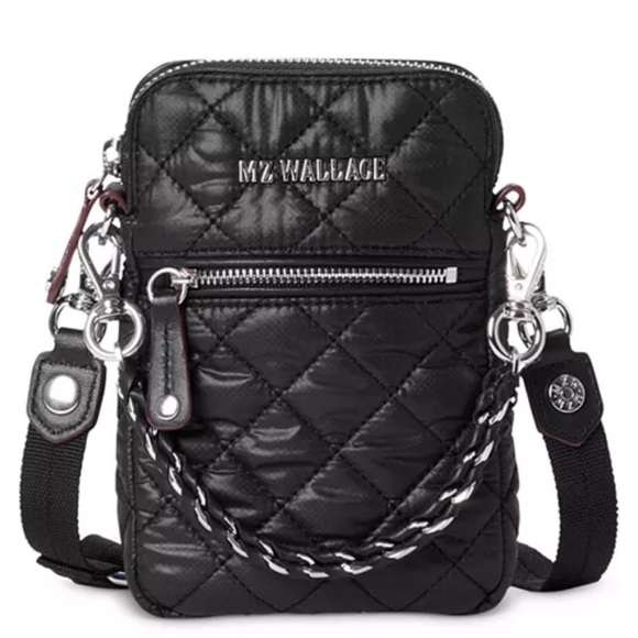 MZ Wallace Handbags - MZ WALLACE micro Crosby black quilted phone crossbody